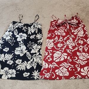 Vintage Princess Kaiulani Red Hawaiian Tiki Pinup Dress